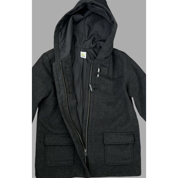 Crazy 8 Hooded Coat Girls Size 10/12 Gray Dressy Toggle Jacket w/ Pockets - Picture 3 of 7